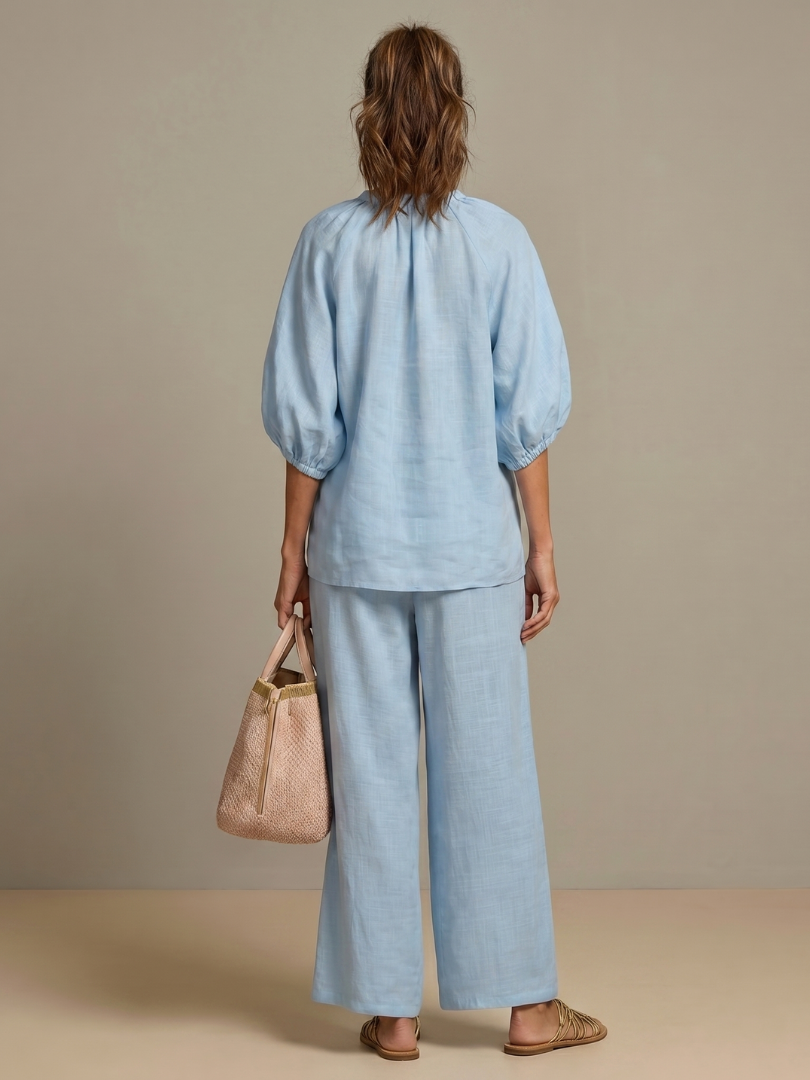 Helena two piece zip front wide leg set – image 4