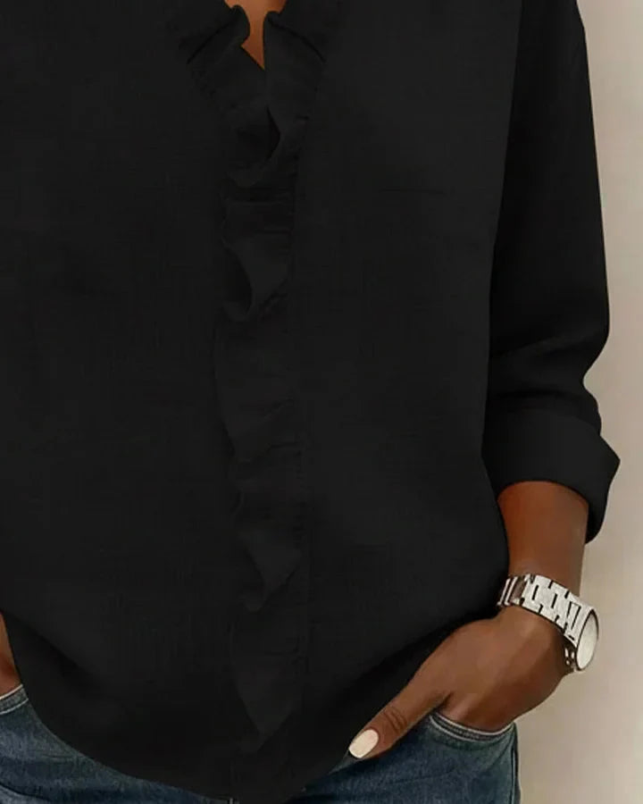 Amelie ruffled v neck blouse – image 7