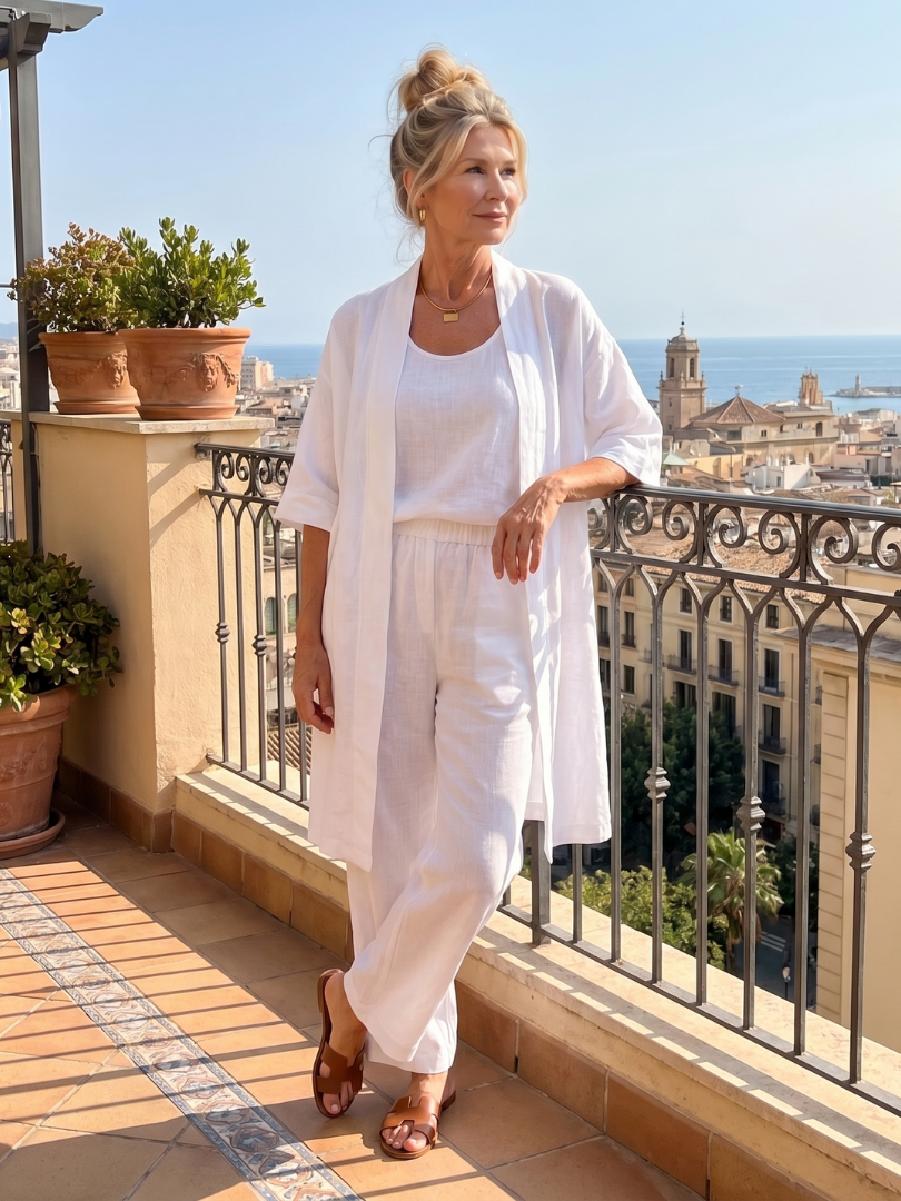 Adriana three piece relaxed top and wide leg set – image 21