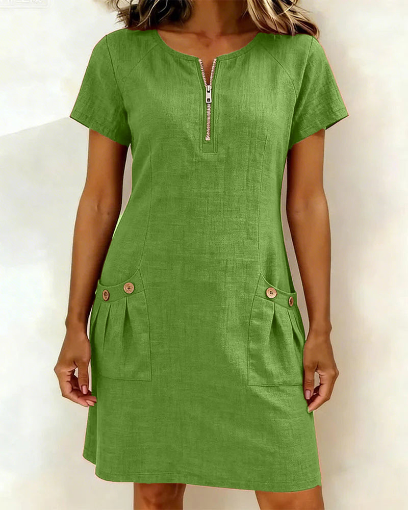 Noor midi dress with zip pockets – image 5
