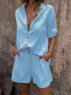 Manon two piece short linen set – image 4