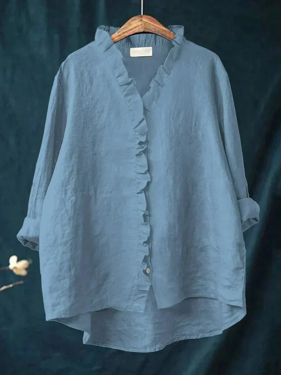 Diana ruffle v neck blouse – image 5
