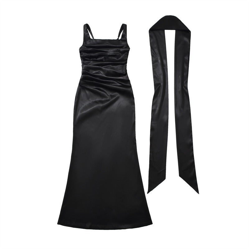 Bianca square neck ruched wedding guest maxi dress