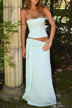 Celeste corset top and wrap skirt set, detail