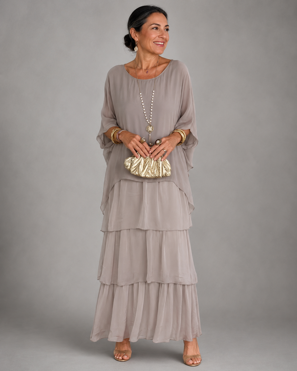 Frankie layered chiffon maxi dress