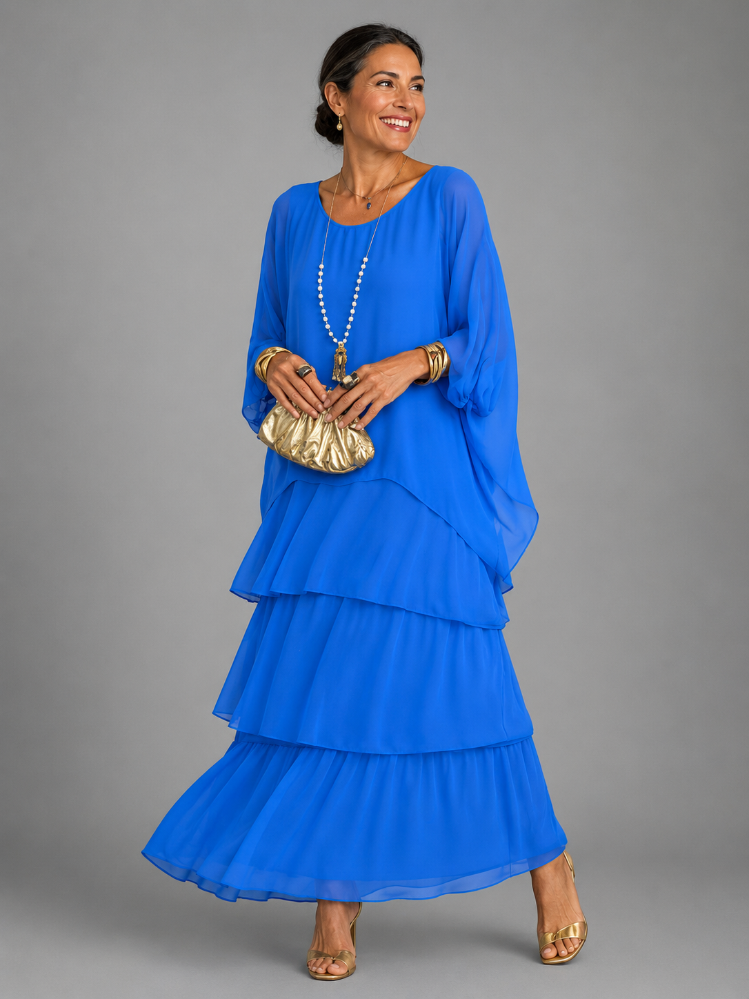 Frankie layered chiffon maxi dress