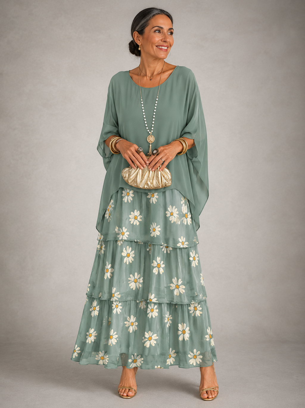 Frankie layered chiffon maxi dress