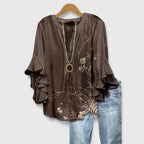 Caroline ruffle sleeve floral blouse – image 4