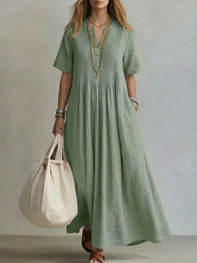 Fleur loose pleated maxi dress – image 3