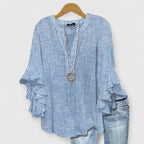Caroline ruffle sleeve floral blouse – image 3