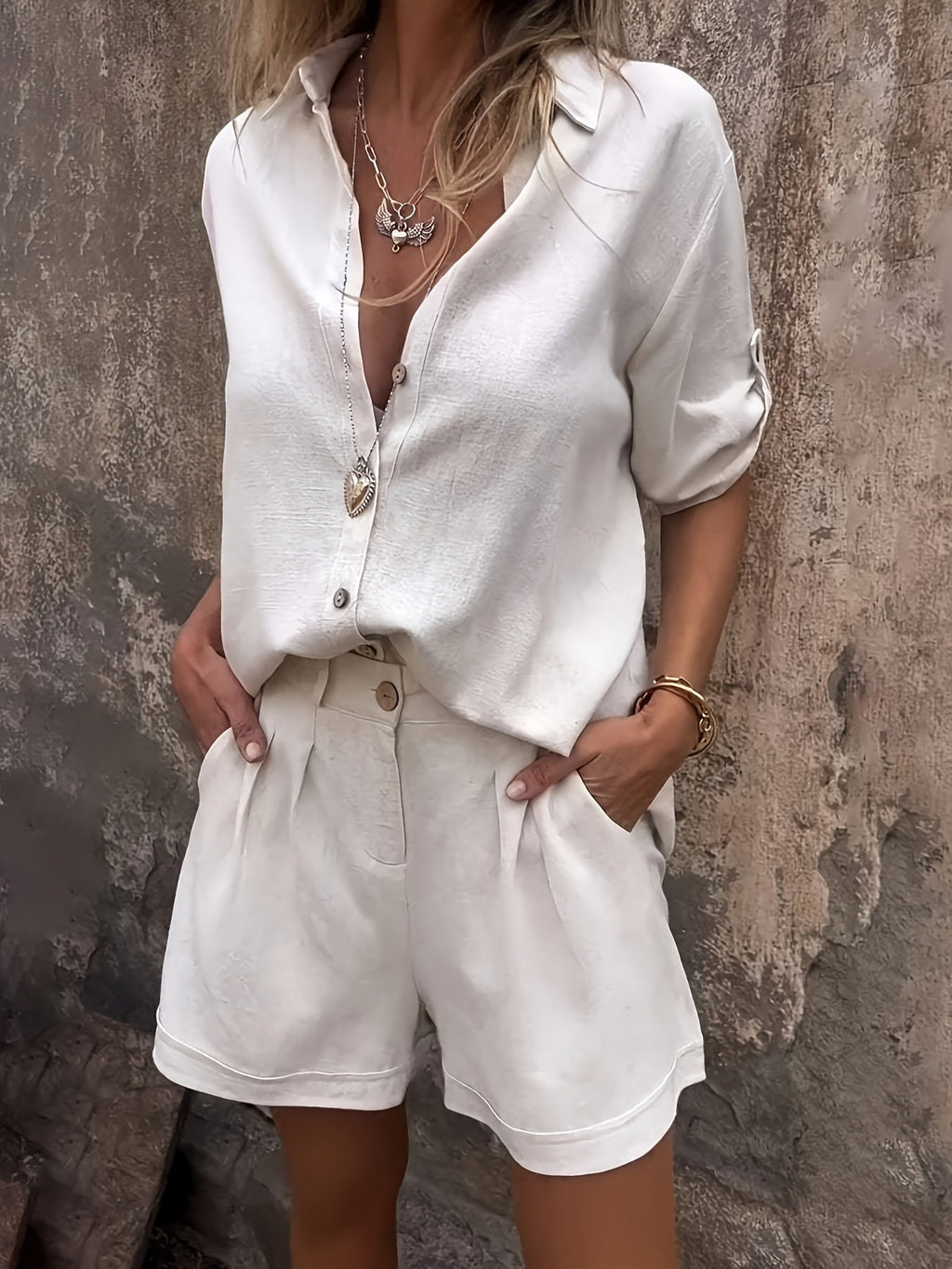 Manon two piece short linen set – image 3