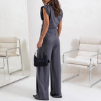 Selena two piece draped top and wide leg set – image 6