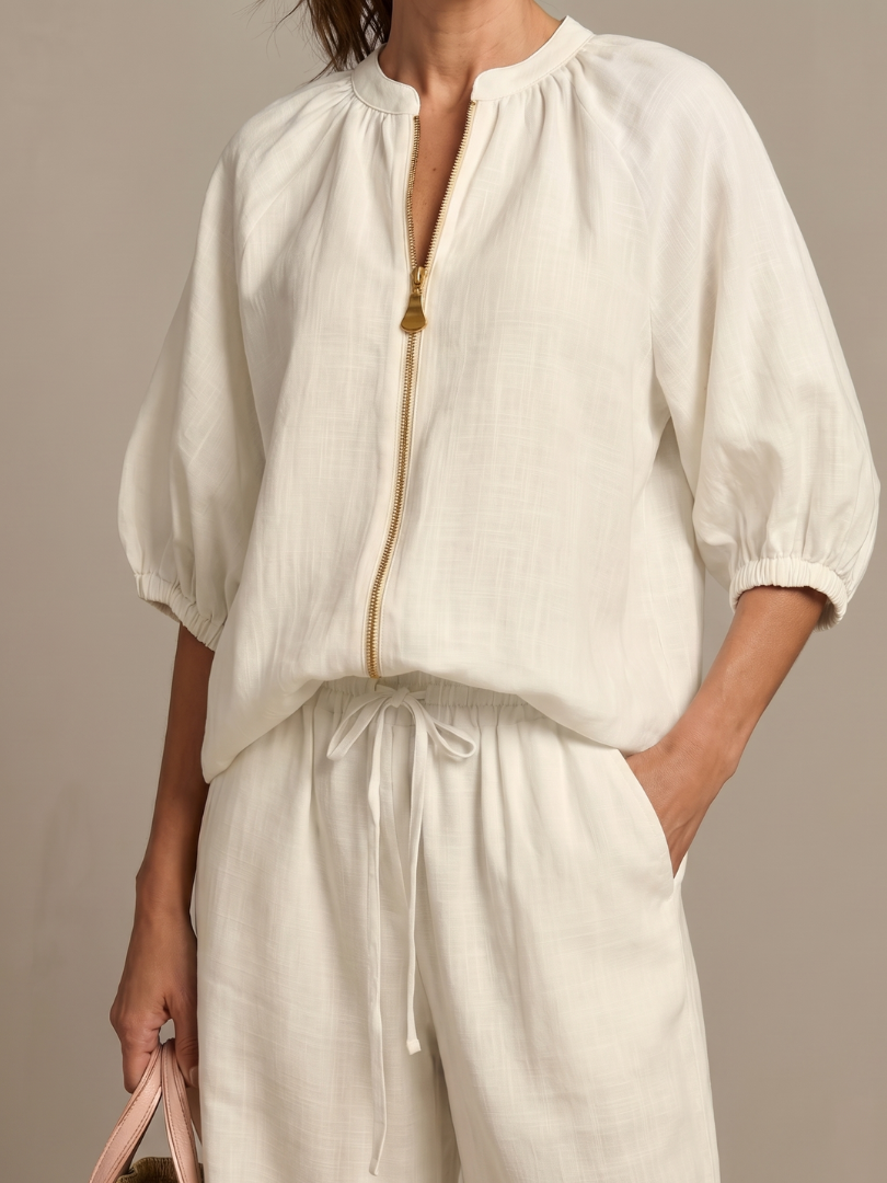 Helena two piece zip front wide leg set – image 15