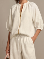Helena two piece zip front wide leg set – image 15