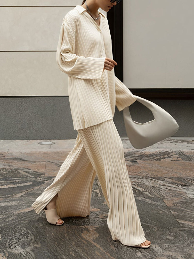 Lena two piece relaxed wide leg set