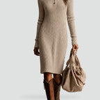 Estelle wedding guest midi dress, neckline detail