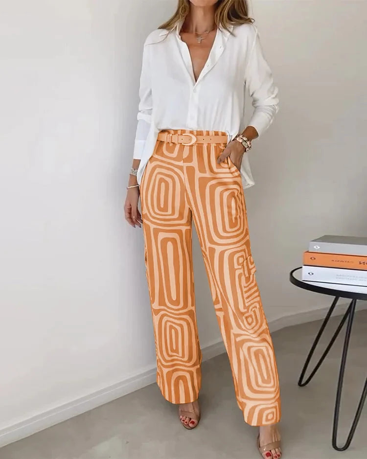 Mariana two piece printed wide leg set