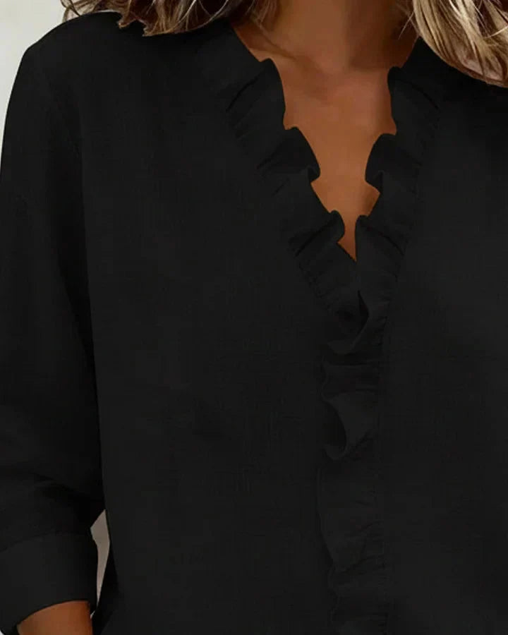 Amelie ruffled v neck blouse – image 6