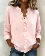 Amelie ruffled v neck blouse