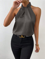 Natalie satin halter neck top – image 11