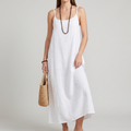 Alessia slip dress in white, front view