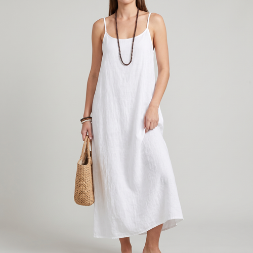 Alessia slip dress in white, front view
