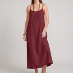 Alessia slip dress in wine, front view