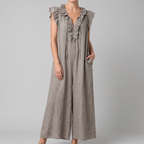 Camille midi dress in grey, front view