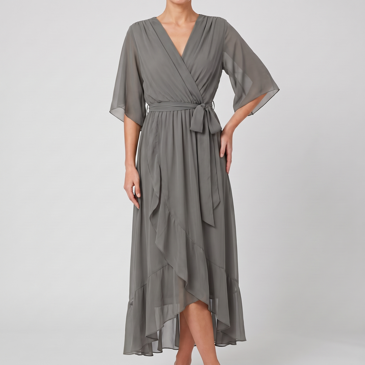 Anouk mini dress in grey, front view