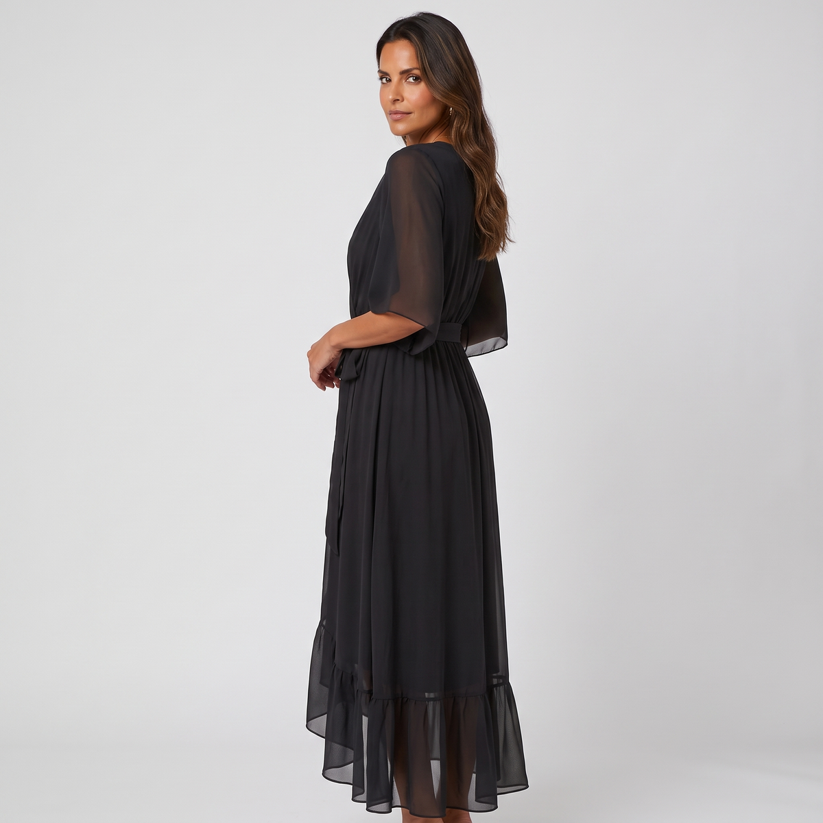 Anouk mini dress in black, front view