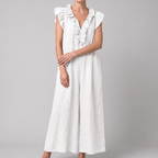 Camille midi dress in white, front view