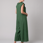 Camille midi dress in green, front view