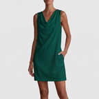 Dahlia mini dress in green, front view