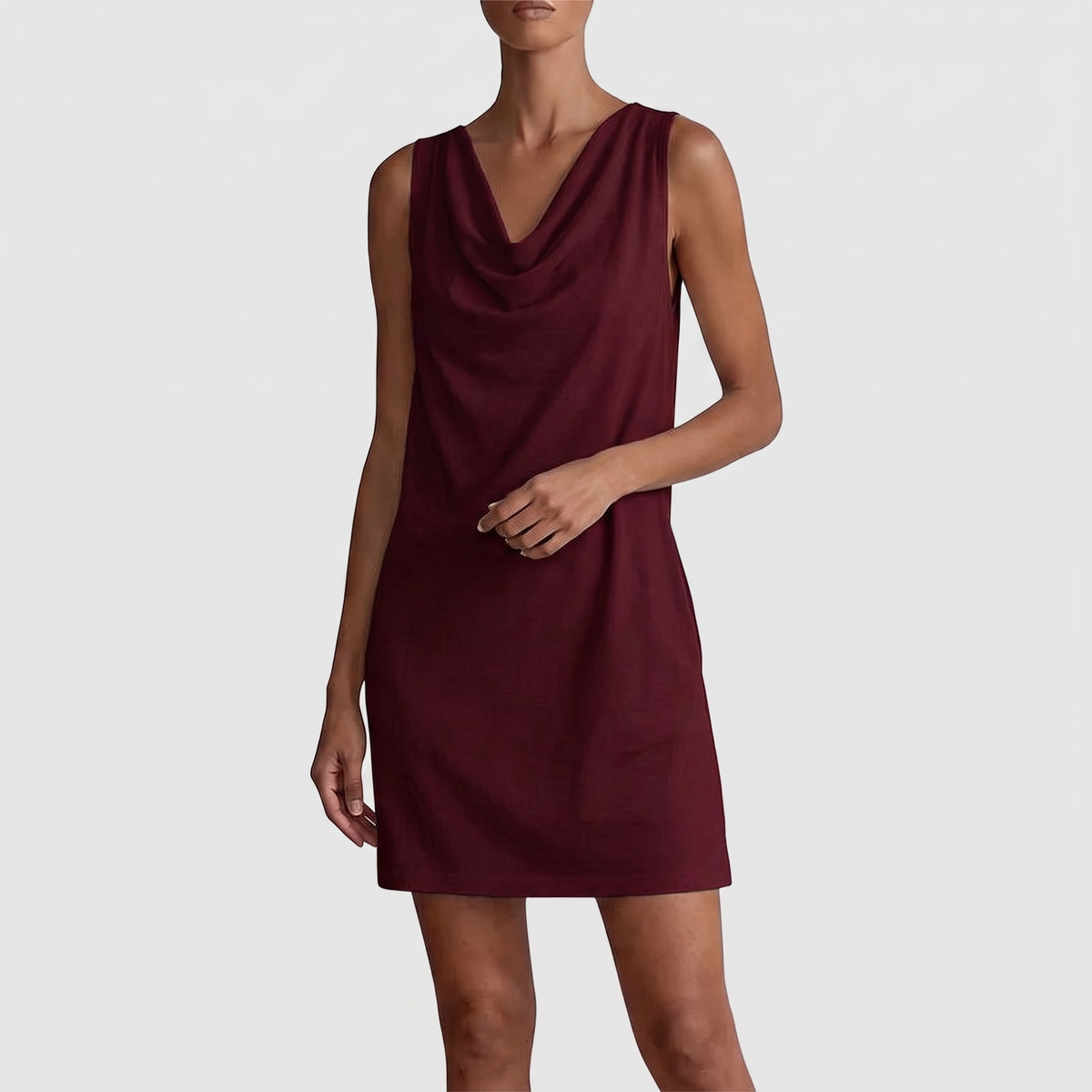 Dahlia mini dress in red, front view