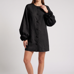 Delphine midi dress in black, front view