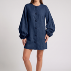 Delphine midi dress in navy, front view