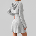Esme mini dress in grey, front view