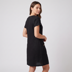 Emmeline midi dress in black, front view