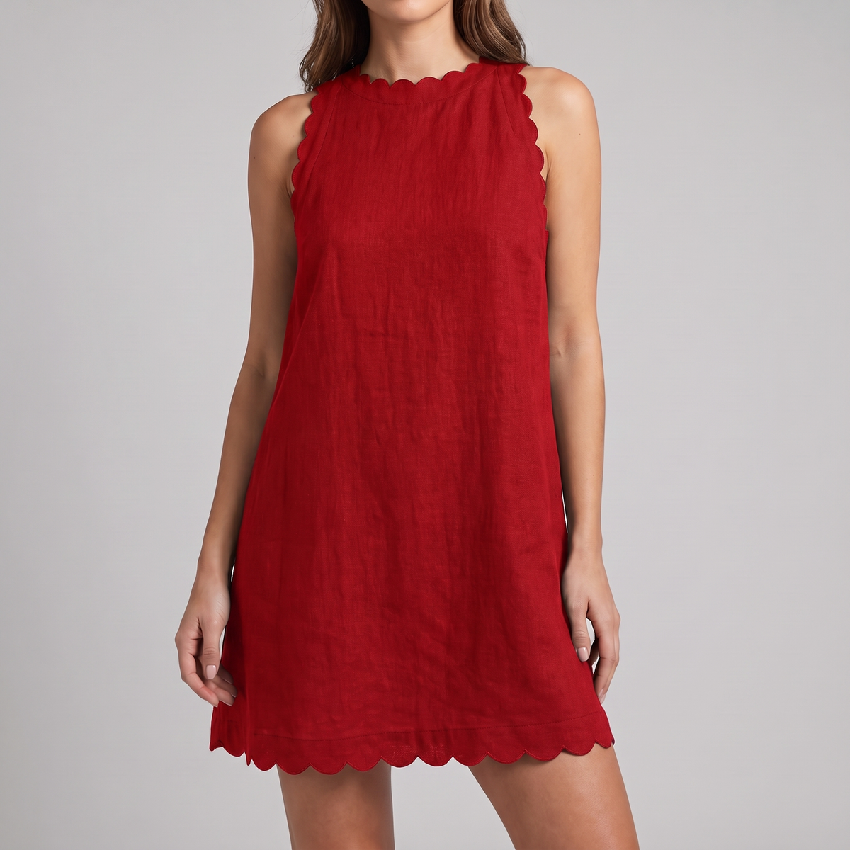 Freya mini dress in red, front view