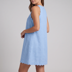 Freya mini dress in blue, front view