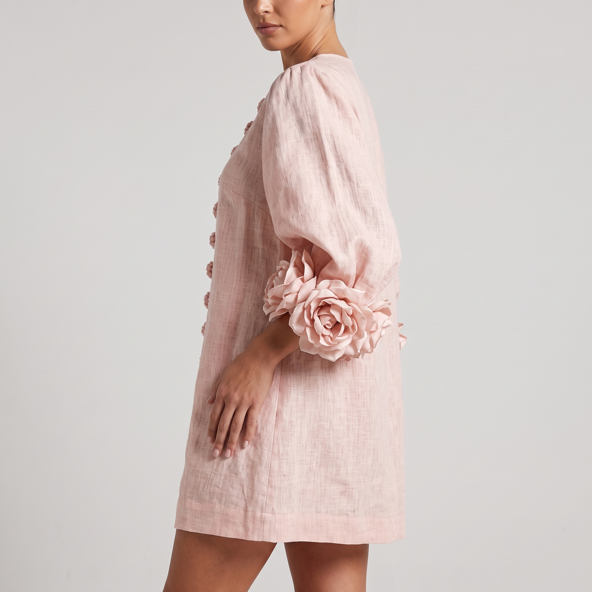 Fleur mini dress in pink, front view