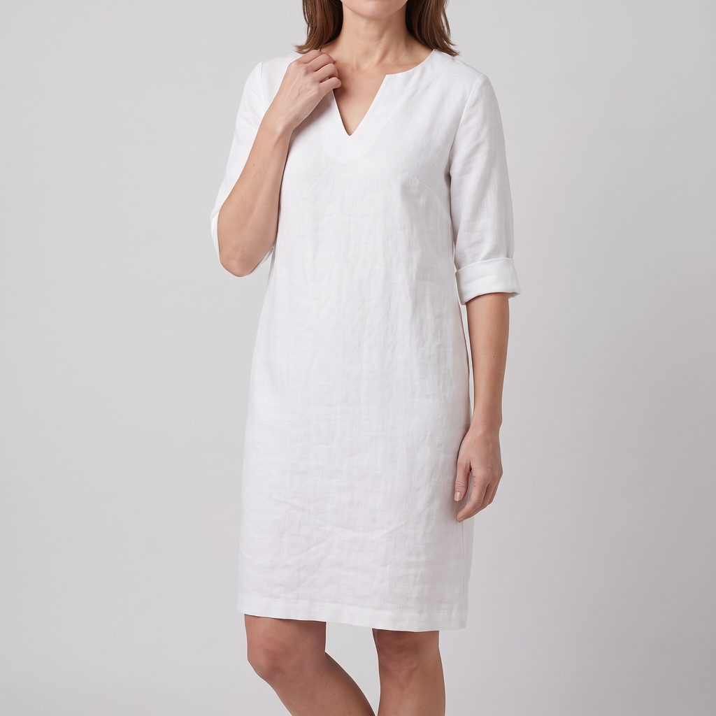 Harlow midi dress in white, front view