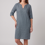 Harlow midi dress in grey, front view