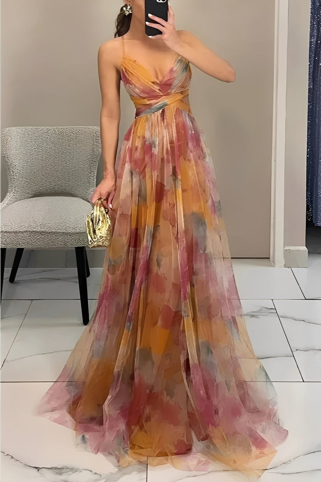 Davina A line maxi dress in pink
