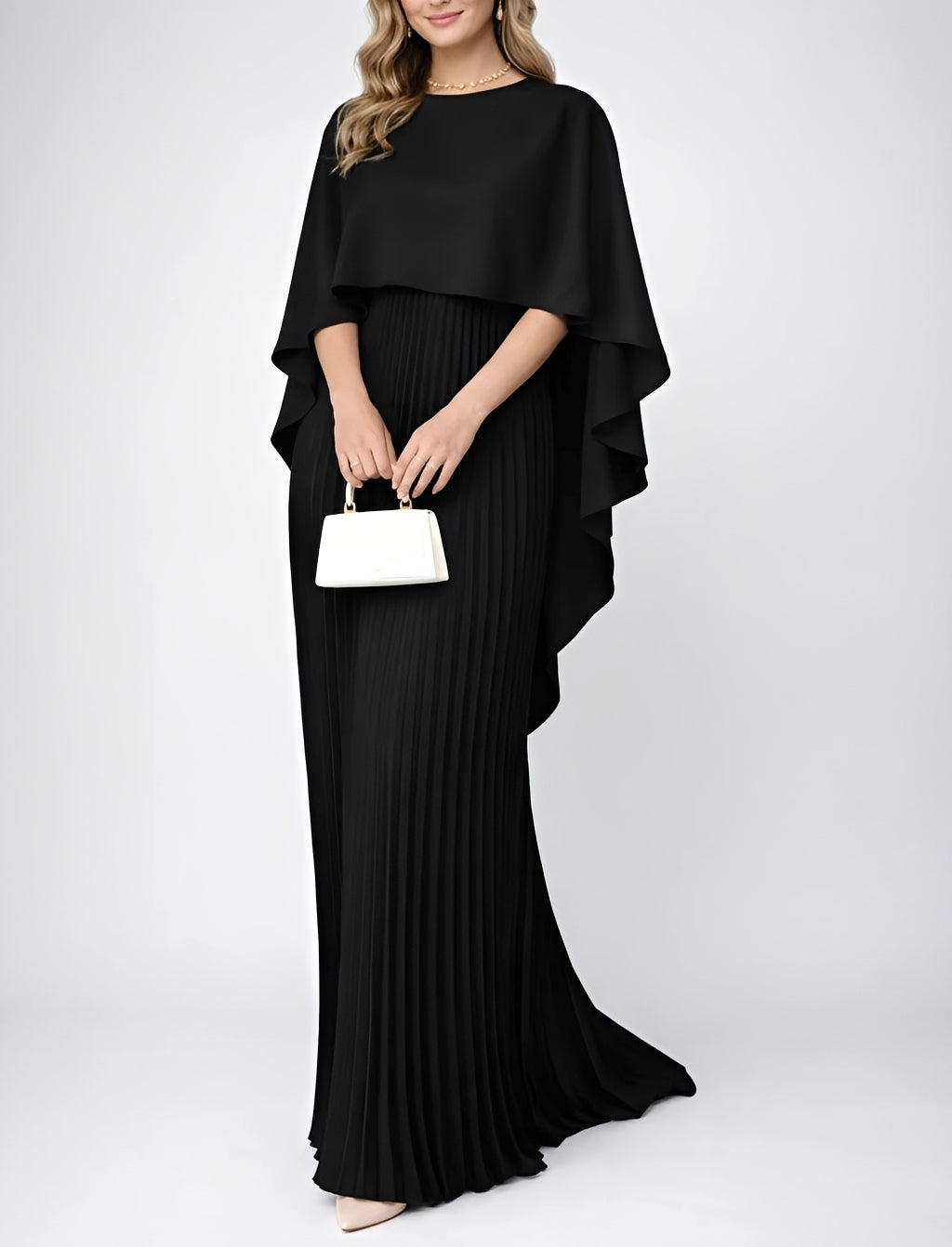 Zuzanna pleated chiffon maxi dress in red