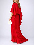 Zuzanna pleated chiffon maxi dress in beige