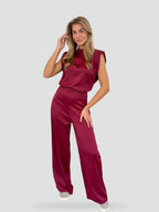 Romina sleeveless wide leg jumpsuit, side view