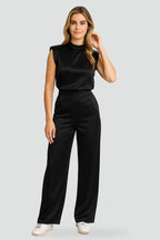 Romina sleeveless wide leg jumpsuit in navy