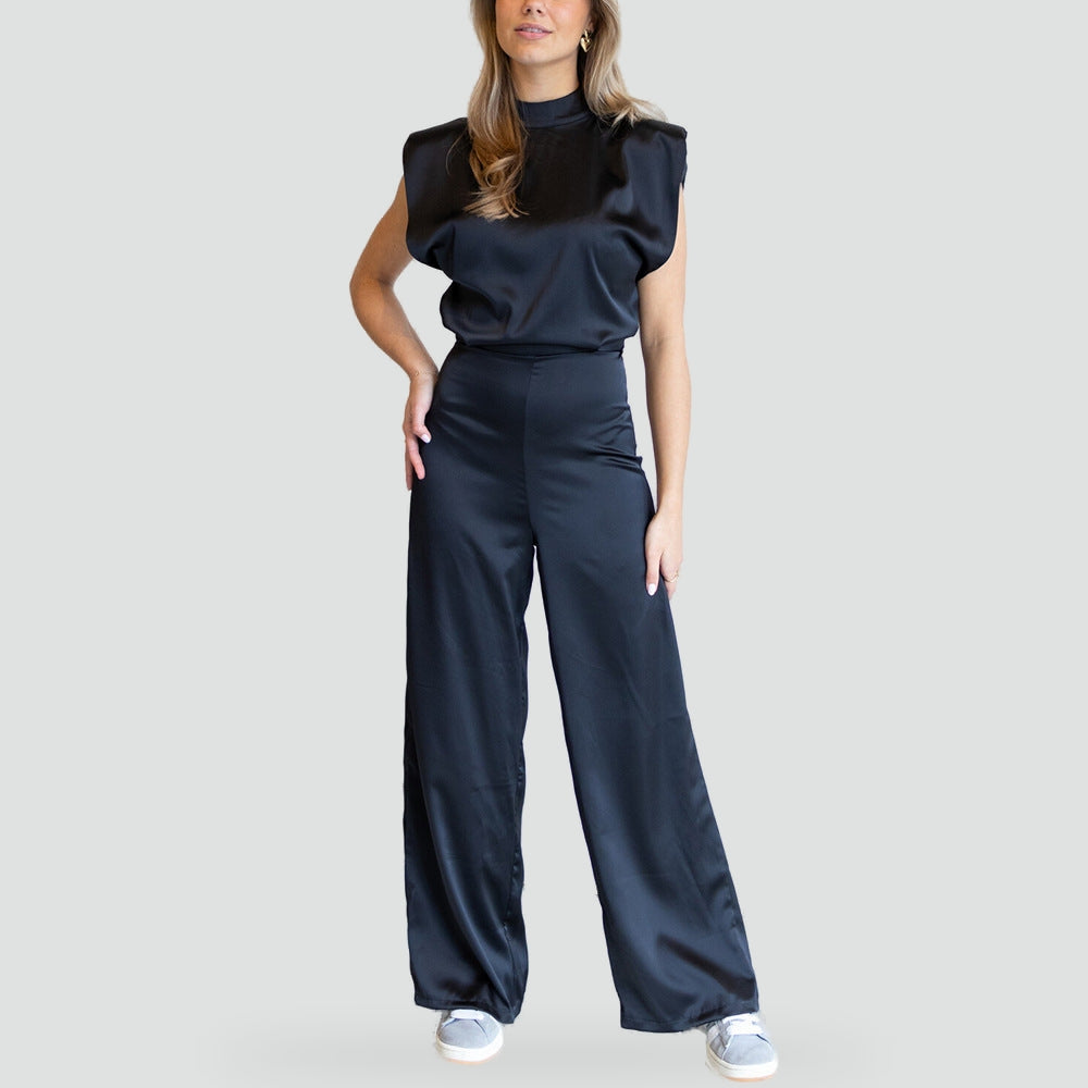Romina sleeveless wide leg jumpsuit in pink