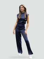 Romina sleeveless wide leg jumpsuit, back view